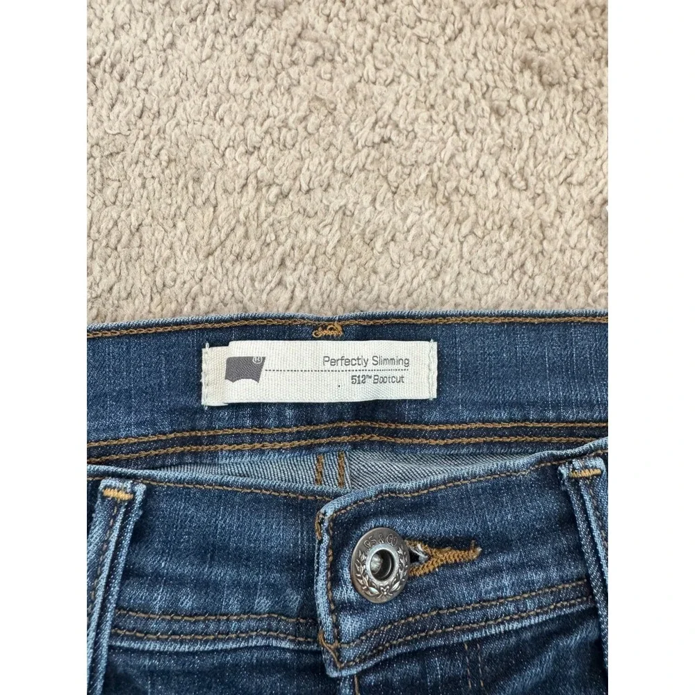 Levi's 512 Perfectly Slimming Bootcut Jeans Women 8M 29x32 Blue Denim Cotton‎